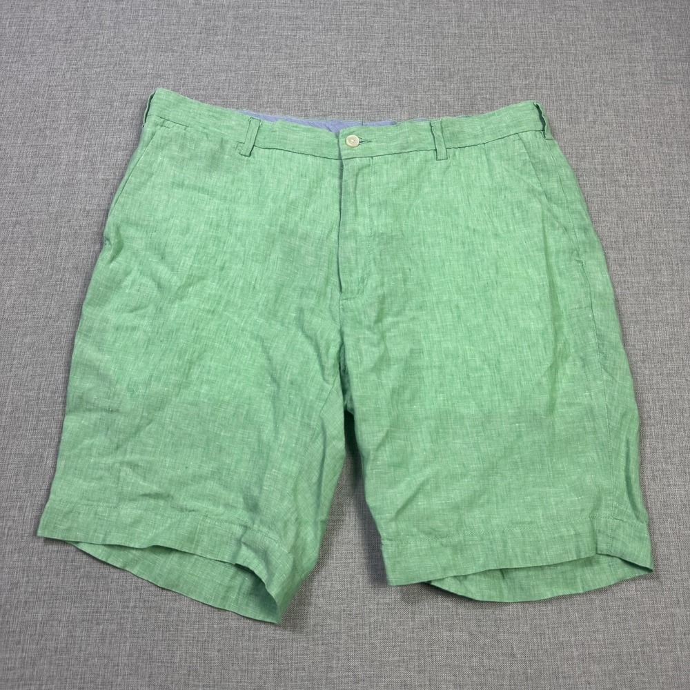 Polo Ralph Lauren Linen Chino Shorts Mens 36 Green 10" Inseam Classic Fit